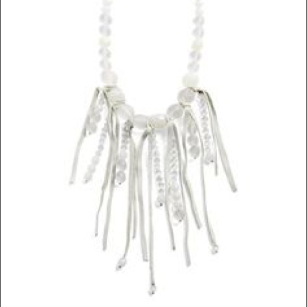 Fabiana Filippi White Suede Bead Necklace